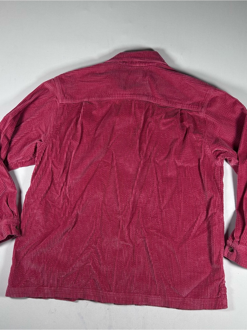 Vtg LL Bean Button Up Shirt Wide Wale Corduroy Chore Shacket Pink Cottage 90s XL - Picture 6 of 6